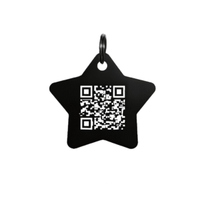 placa estrella con qr identificador para mascotas