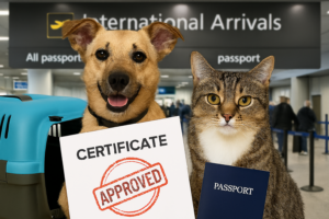 requisitos y documentos de mascotas para viajar en avion, viaje perro y gato