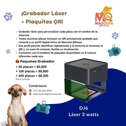 Grabador laser para placas de mascotas de aluminio, madera, piel y otros materiales