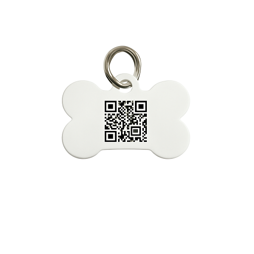 placa de hueso blanco qr identificador