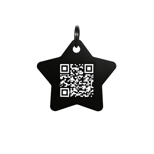 placa estrella con qr identificador para mascotas