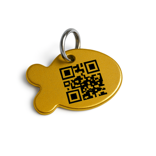 placa pez mostaza qr identificador